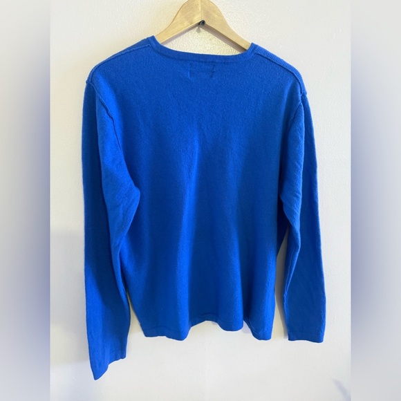 INC International Concepts Merino Wool sweater Blue V Neck soft long sleeve - Picture 13 of 14